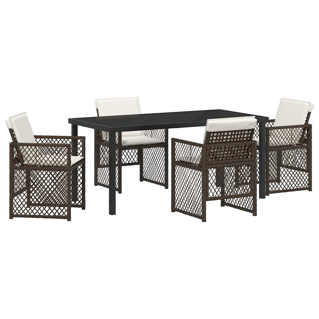 Have Spisebordssæt 5 pcs Brun polyrattan