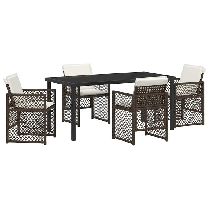 Have Spisebordssæt 5 pcs Brun polyrattan