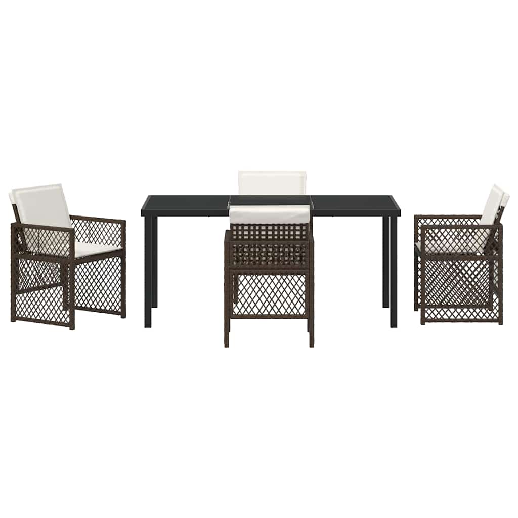 Have Spisebordssæt 5 pcs Brun polyrattan