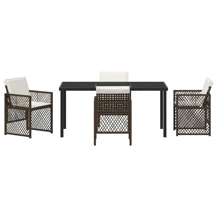 Have Spisebordssæt 5 pcs Brun polyrattan