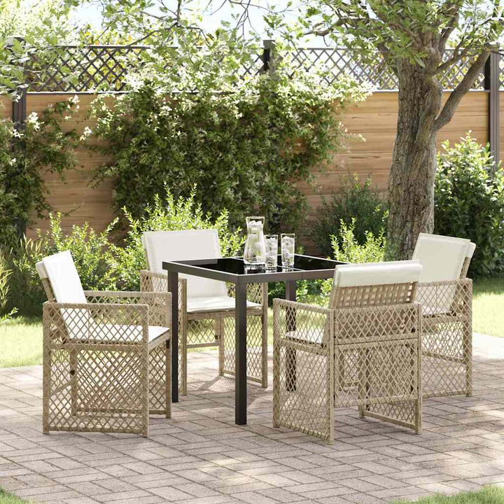 Have Spisebordssæt 5 pcs Beige polyrattan