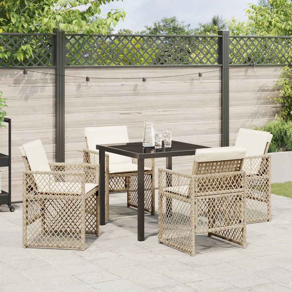 Have Spisebordssæt 5 pcs Beige polyrattan