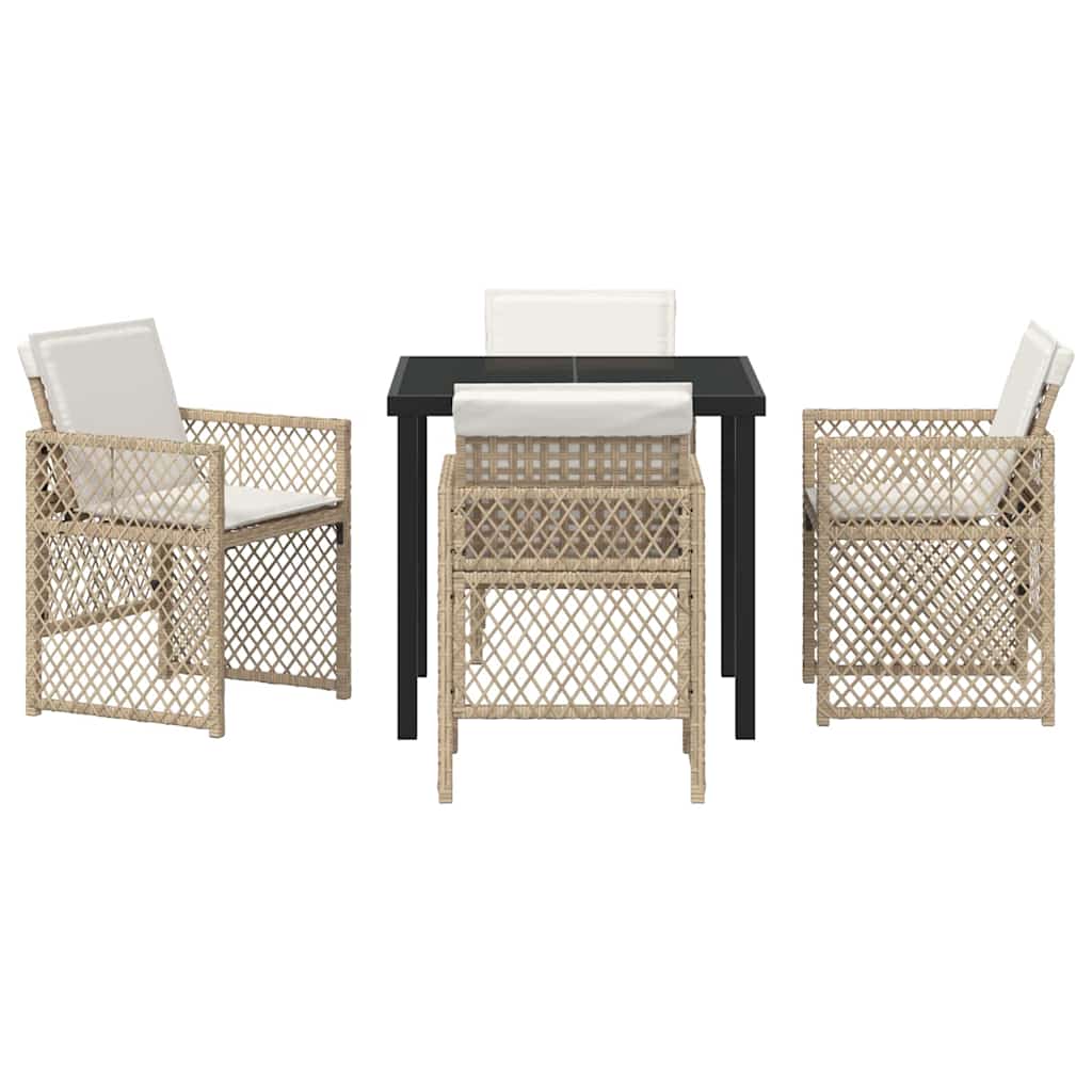 Have Spisebordssæt 5 pcs Beige polyrattan