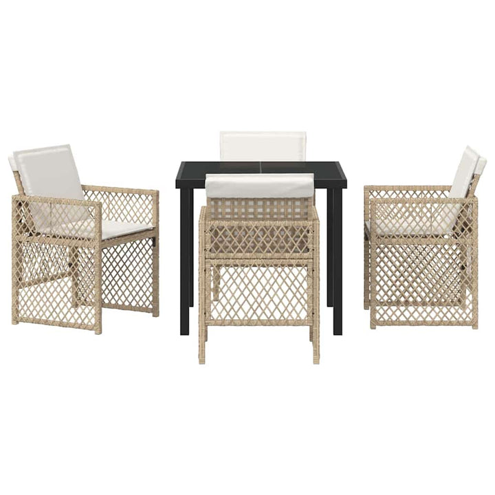 Have Spisebordssæt 5 pcs Beige polyrattan