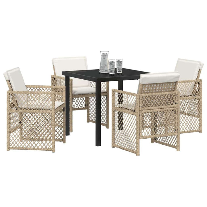 Have Spisebordssæt 5 pcs Beige polyrattan