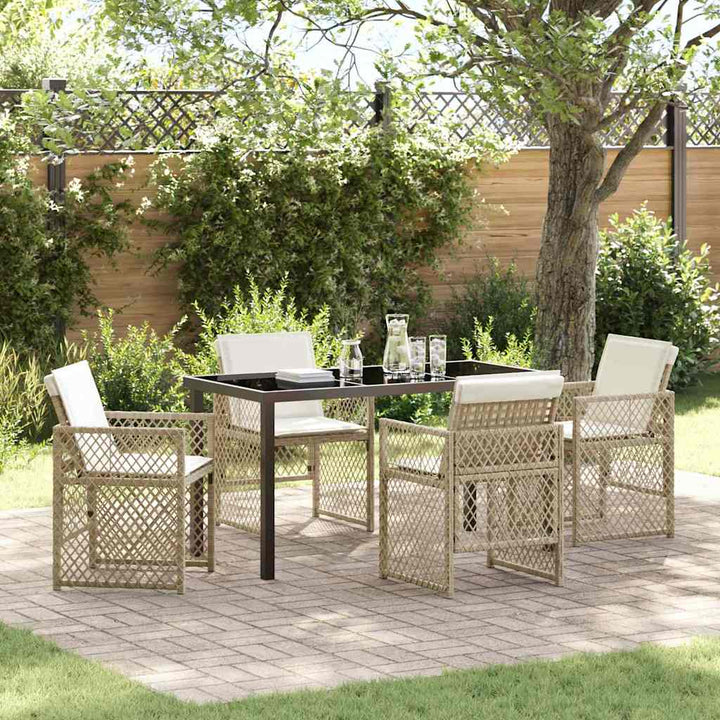 Have Spisebordssæt 5 pcs Beige polyrattan