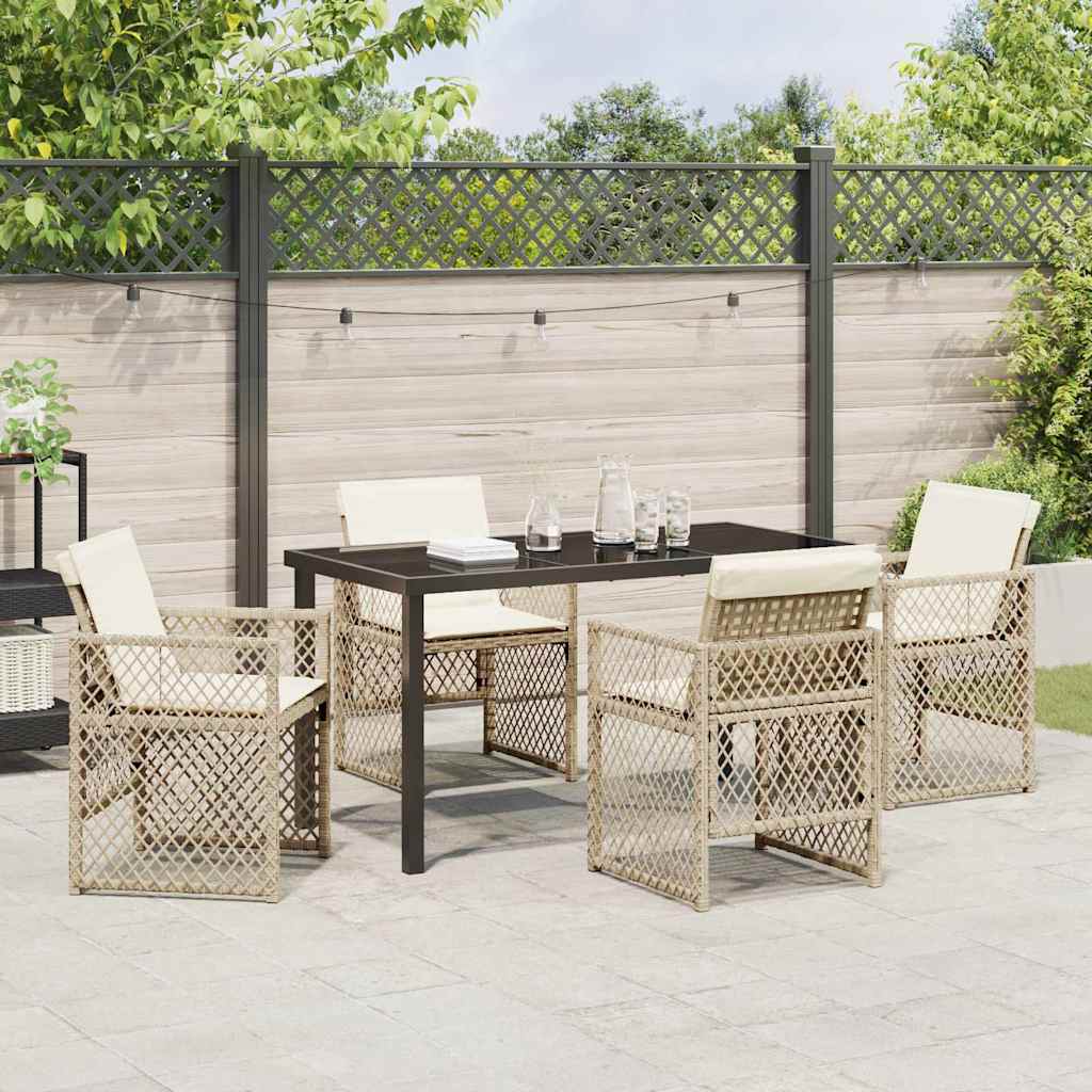 Have Spisebordssæt 5 pcs Beige polyrattan