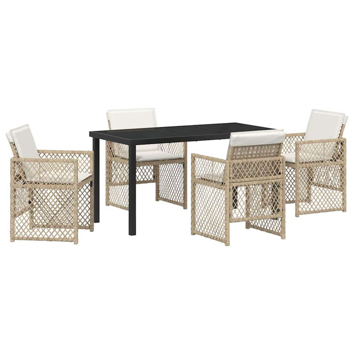 Have Spisebordssæt 5 pcs Beige polyrattan