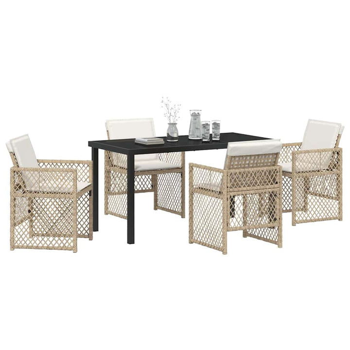 Have Spisebordssæt 5 pcs Beige polyrattan