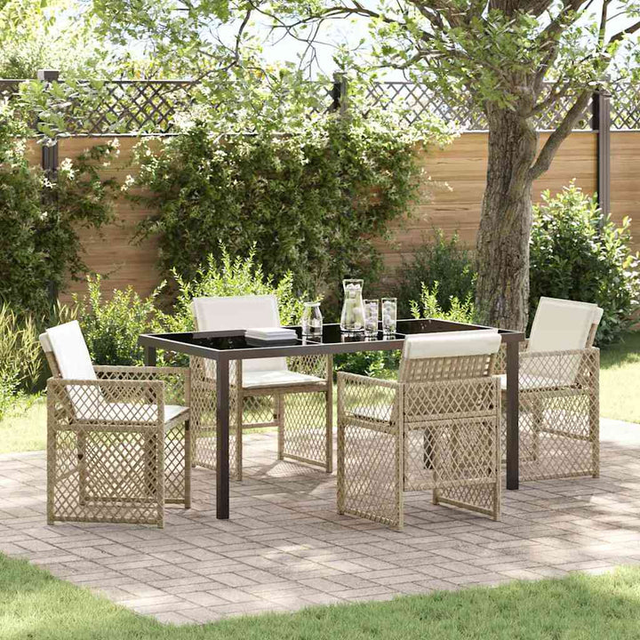 Have Spisebordssæt 5 pcs Beige polyrattan