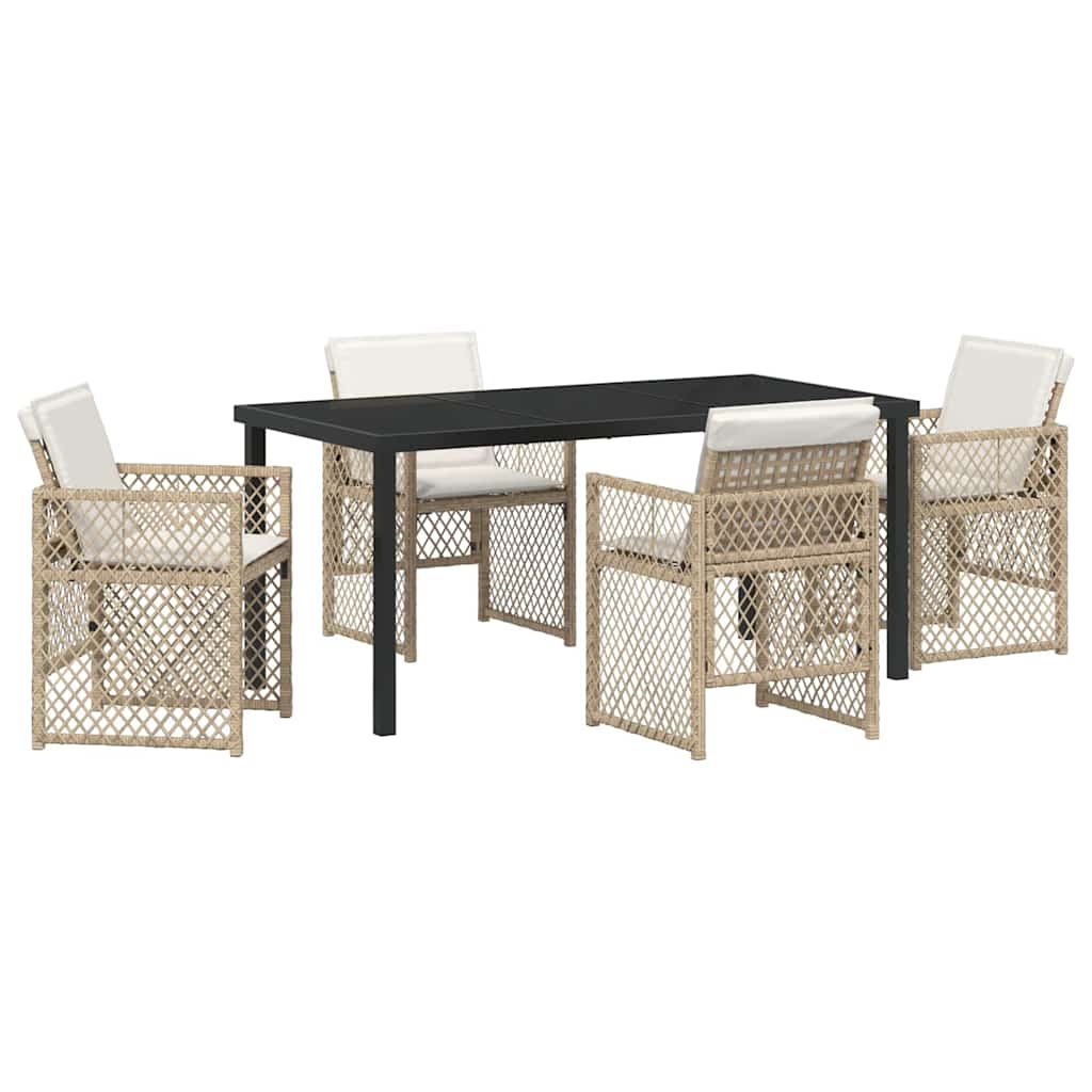 Have Spisebordssæt 5 pcs Beige polyrattan