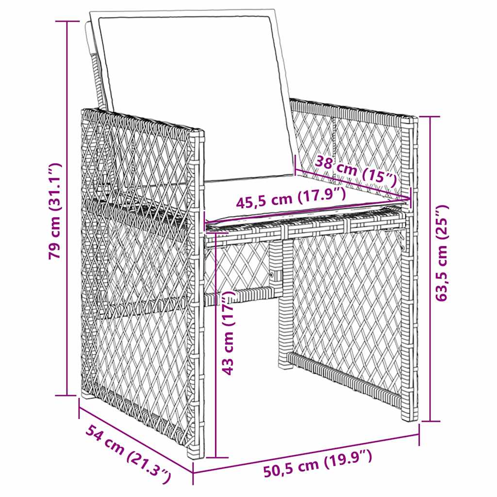 Have Spisebordssæt 5 pcs Beige polyrattan