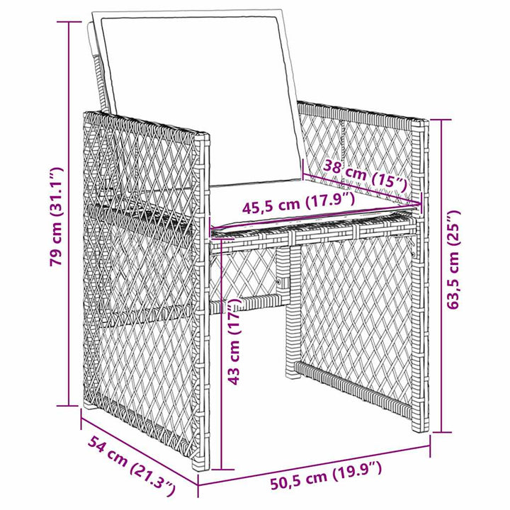 Have Spisebordssæt 5 pcs Beige polyrattan