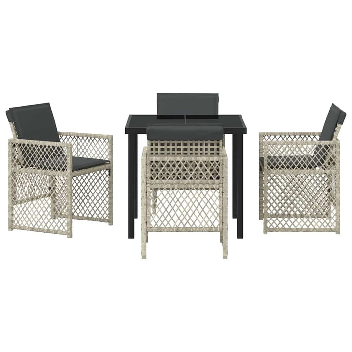 Have Spisebordssæt 5 pcs Lysegrå polyrattan