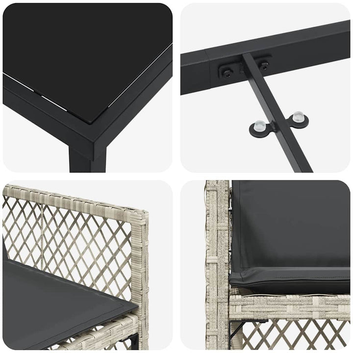 Have Spisebordssæt 5 pcs Lysegrå polyrattan
