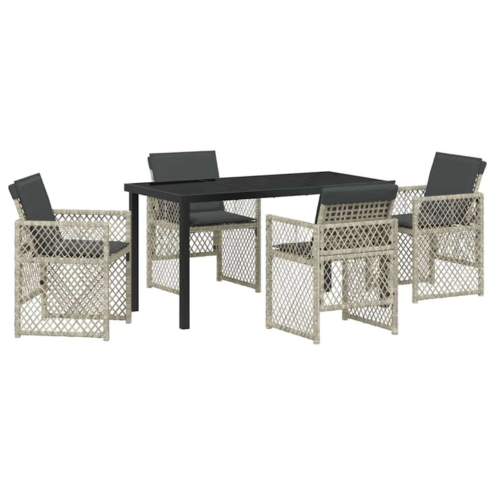 Have Spisebordssæt 5 pcs Lysegrå polyrattan