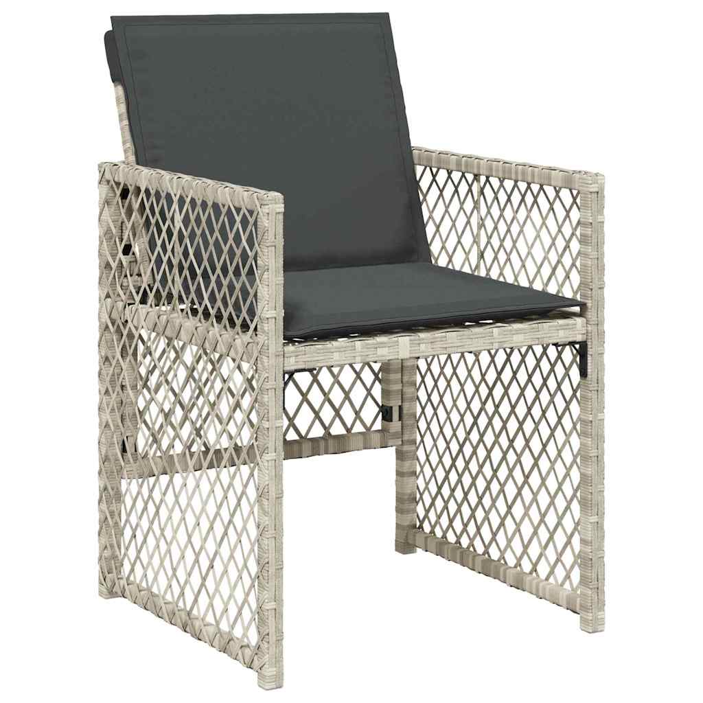 Have Spisebordssæt 5 pcs Lysegrå polyrattan