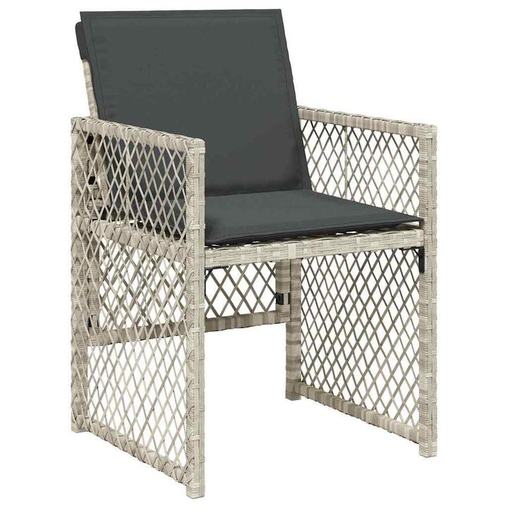 Have Spisebordssæt 5 pcs Lysegrå polyrattan