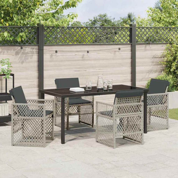 Have Spisebordssæt 5 pcs Lysegrå polyrattan
