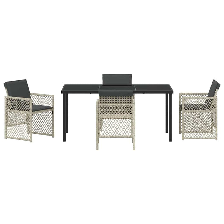 Have Spisebordssæt 5 pcs Lysegrå polyrattan