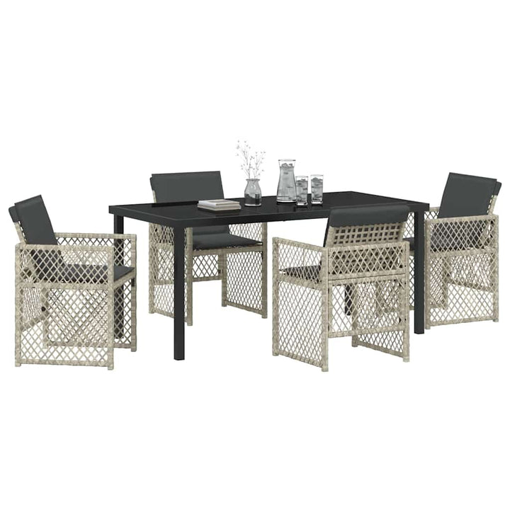 Have Spisebordssæt 5 pcs Lysegrå polyrattan