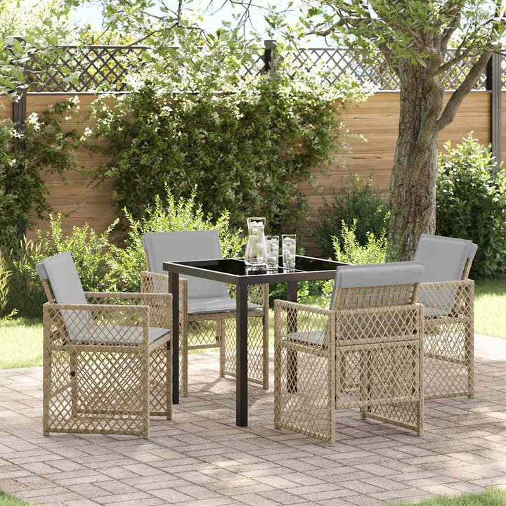 Have Spisebordssæt 5 pcs Beige polyrattan