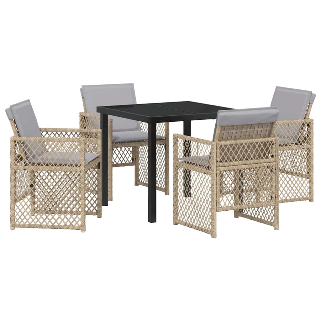 Have Spisebordssæt 5 pcs Beige polyrattan