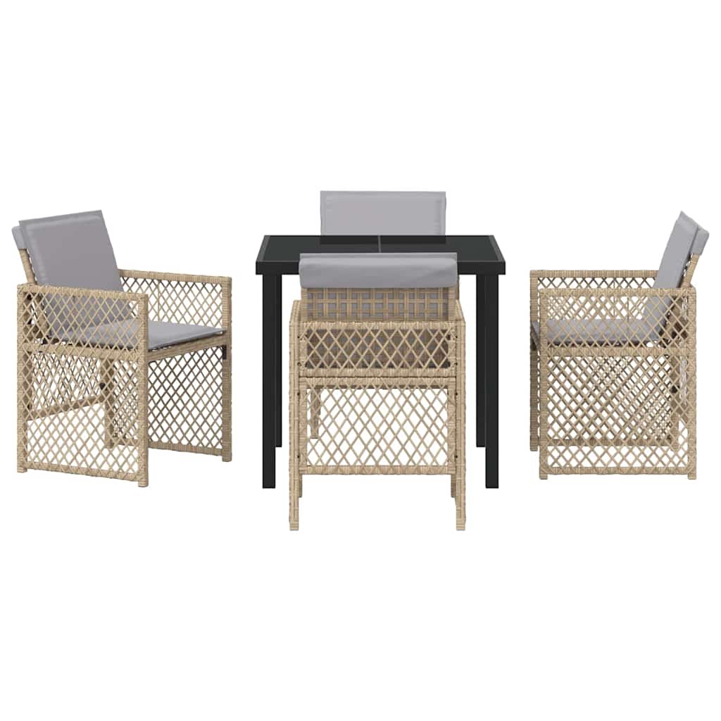 Have Spisebordssæt 5 pcs Beige polyrattan