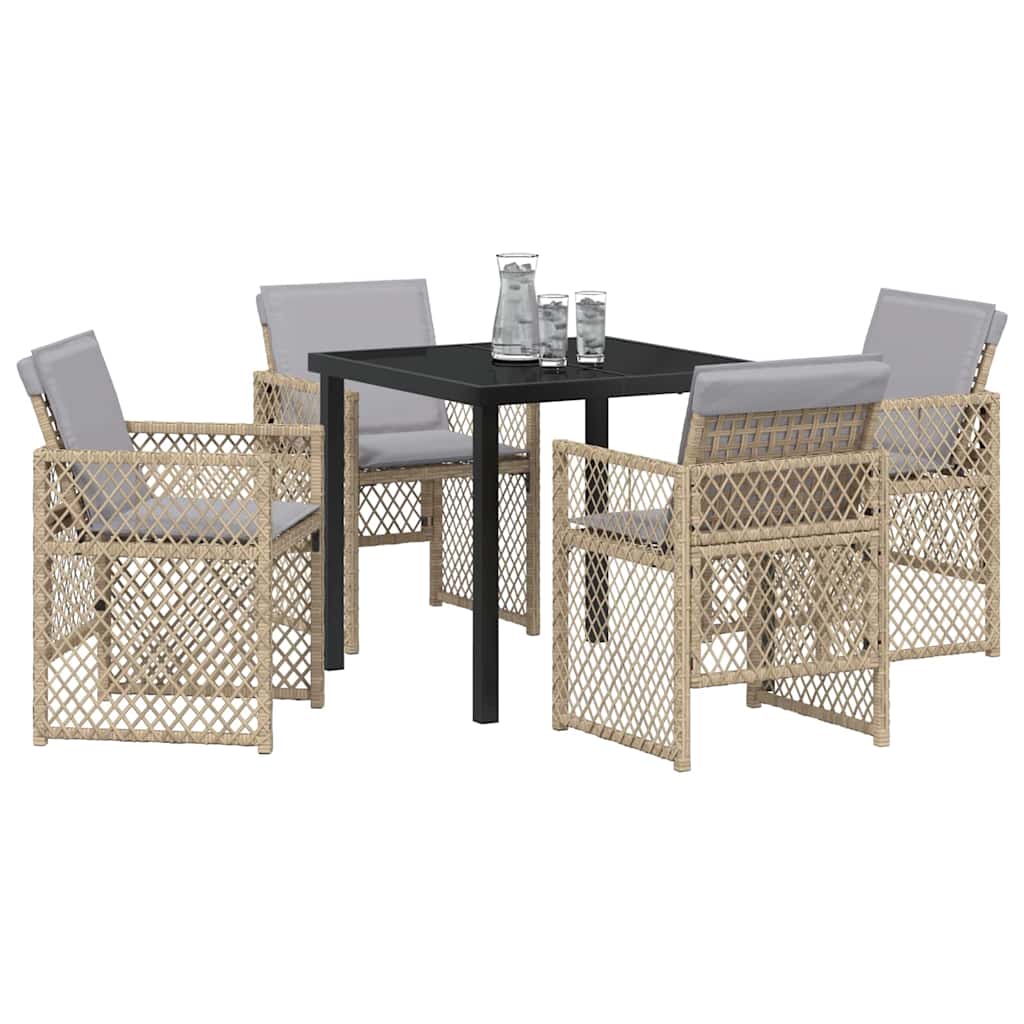 Have Spisebordssæt 5 pcs Beige polyrattan