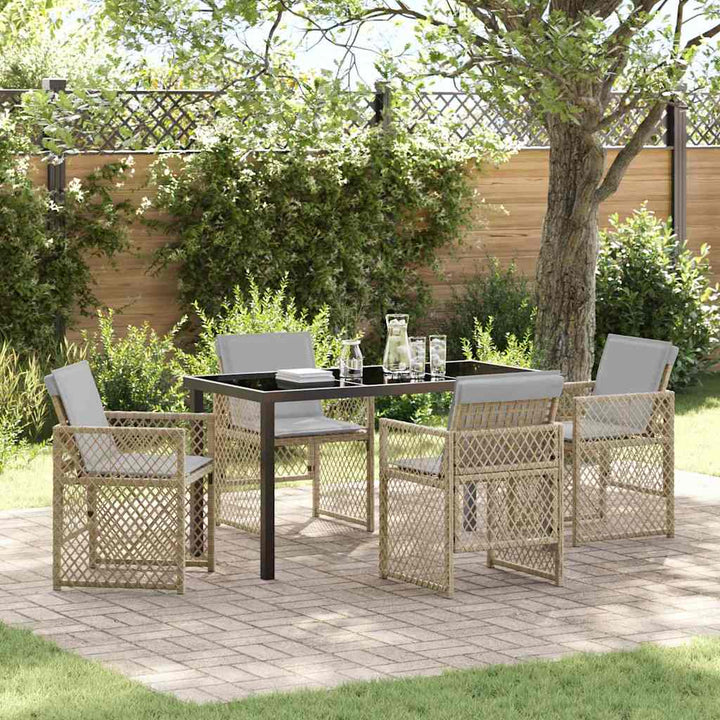 Have Spisebordssæt 5 pcs Beige polyrattan