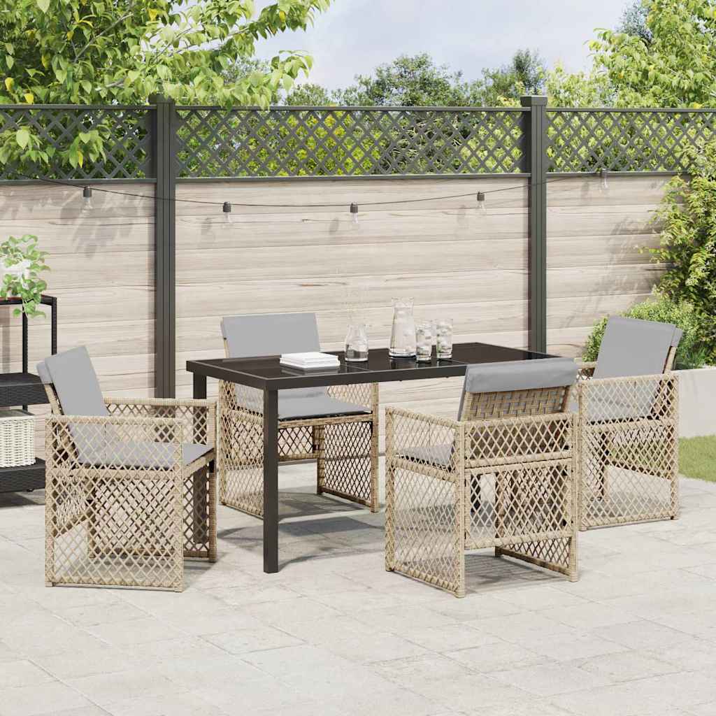 Have Spisebordssæt 5 pcs Beige polyrattan