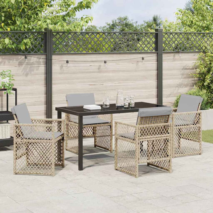 Have Spisebordssæt 5 pcs Beige polyrattan