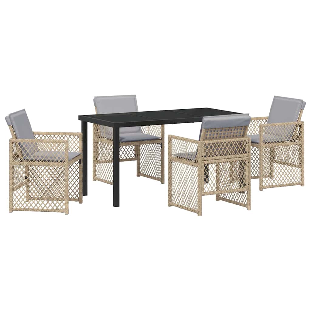 Have Spisebordssæt 5 pcs Beige polyrattan