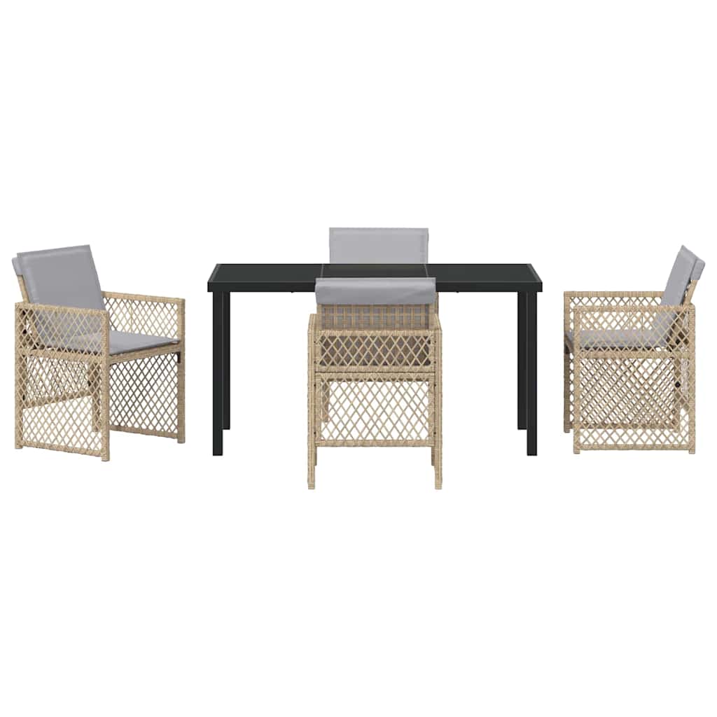 Have Spisebordssæt 5 pcs Beige polyrattan