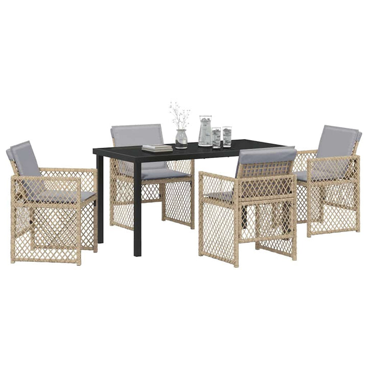 Have Spisebordssæt 5 pcs Beige polyrattan
