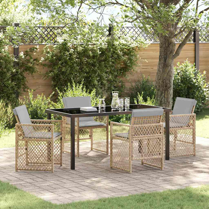 Have Spisebordssæt 5 pcs Beige polyrattan