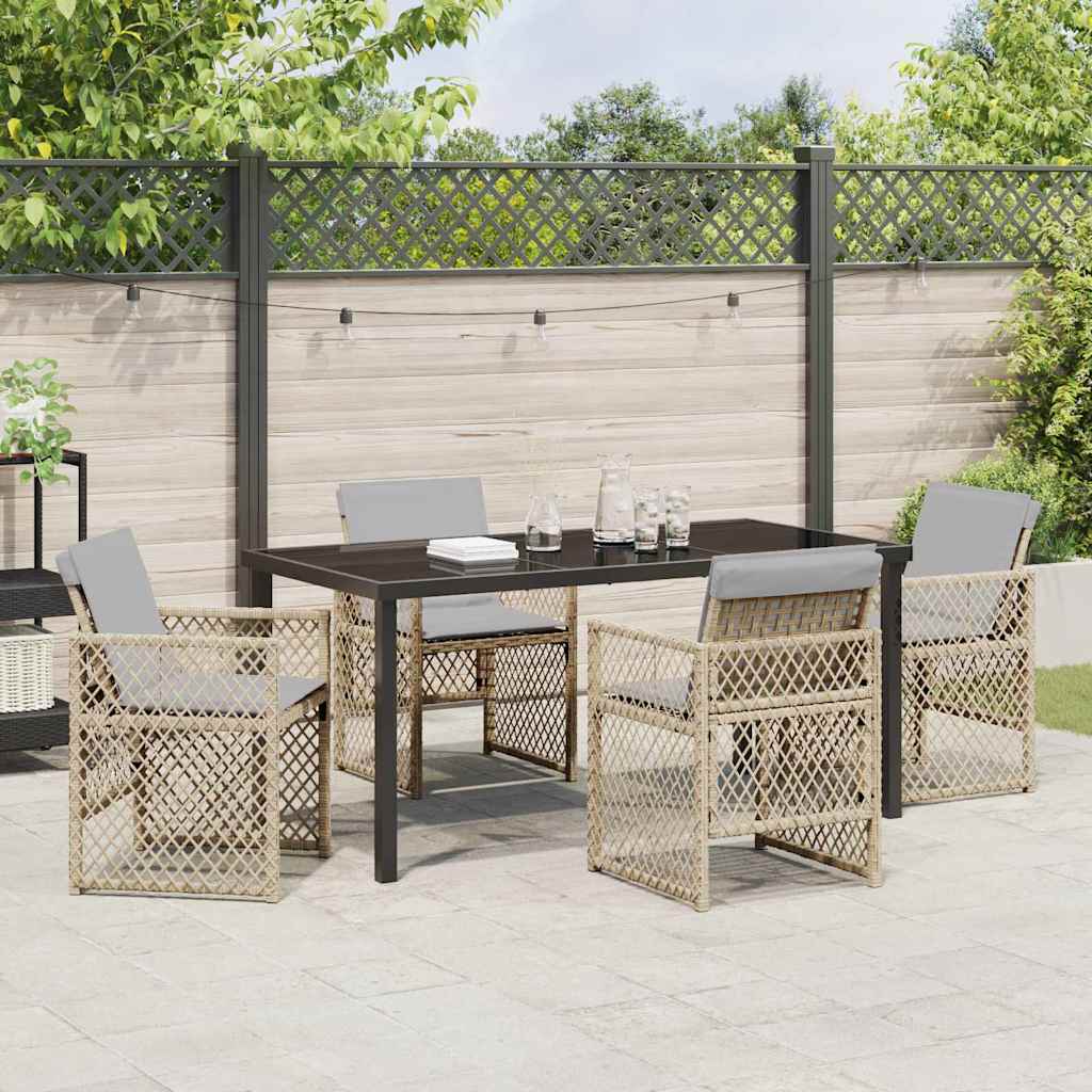 Have Spisebordssæt 5 pcs Beige polyrattan