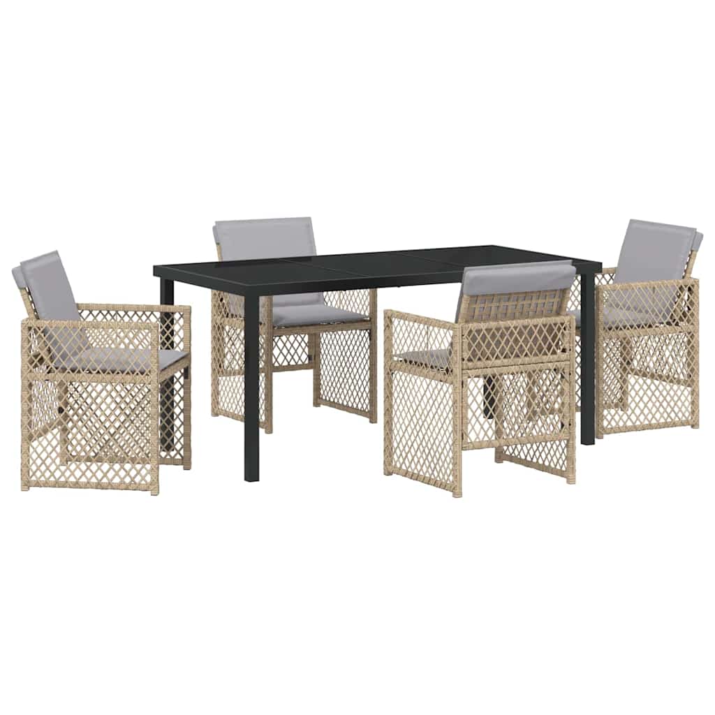 Have Spisebordssæt 5 pcs Beige polyrattan