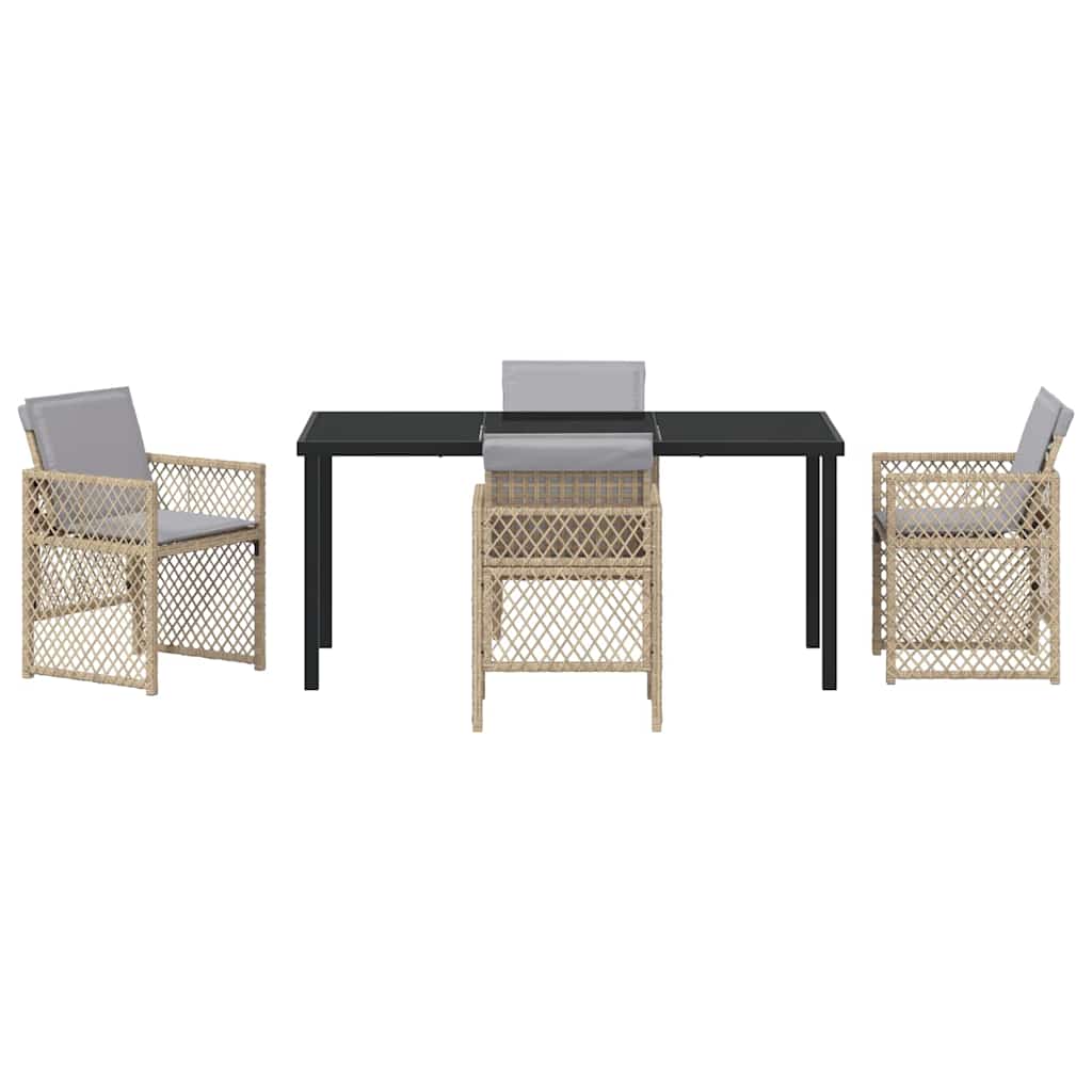 Have Spisebordssæt 5 pcs Beige polyrattan