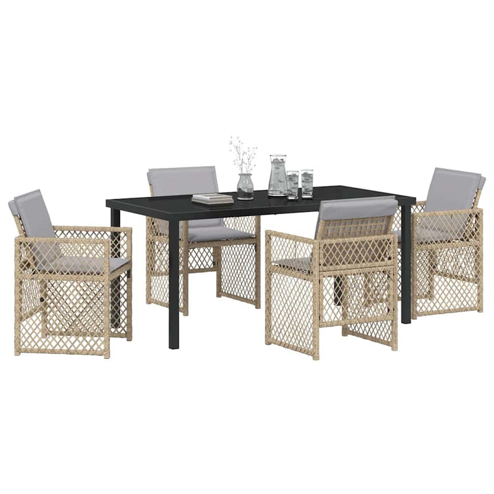 Have Spisebordssæt 5 pcs Beige polyrattan