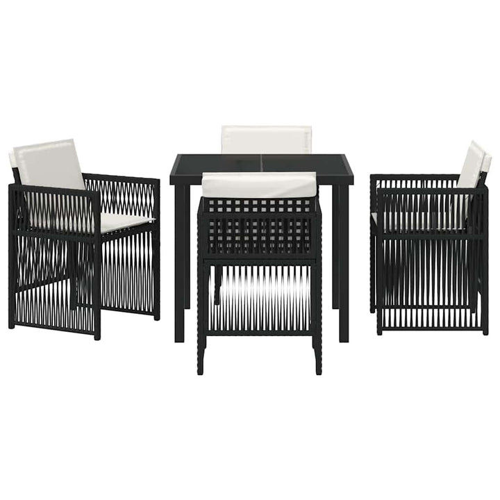 Have Spisebordssæt 5 pcs Sort Poly rattan