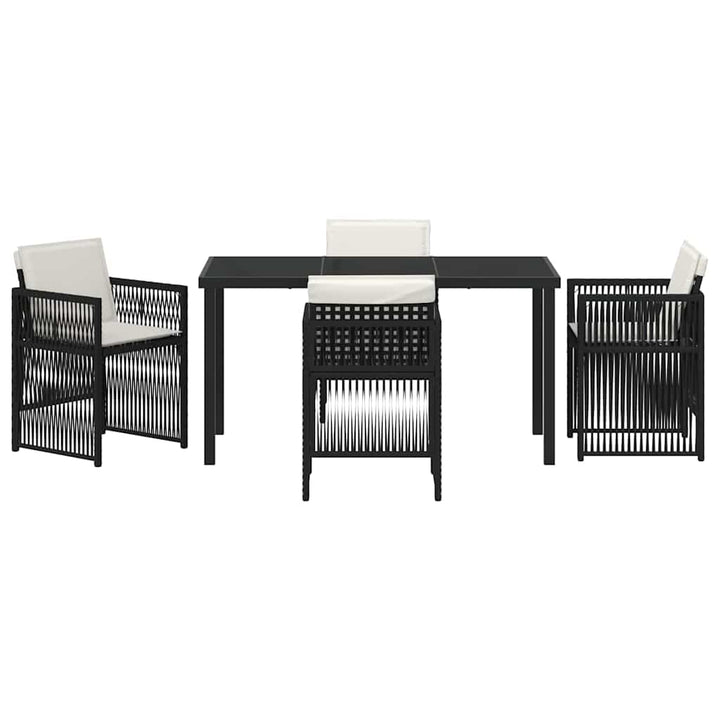 Have Spisebordssæt 5 pcs Sort Poly rattan