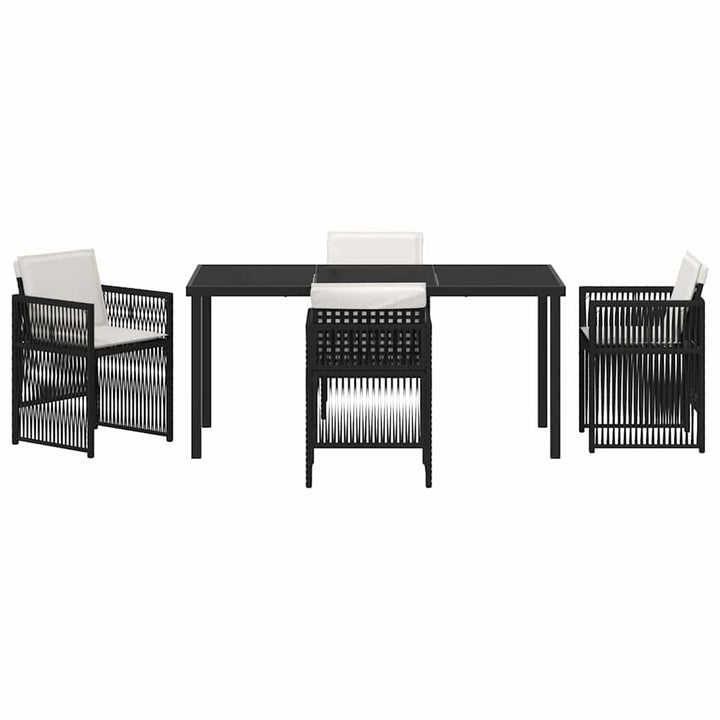 Have Spisebordssæt 5 pcs Sort Poly rattan