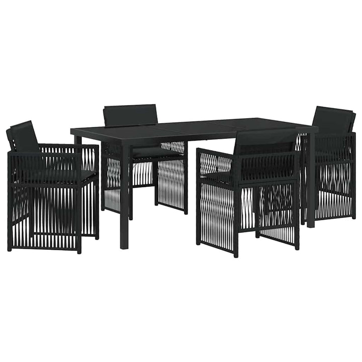 Have Spisebordssæt 5 pcs Sort Poly rattan
