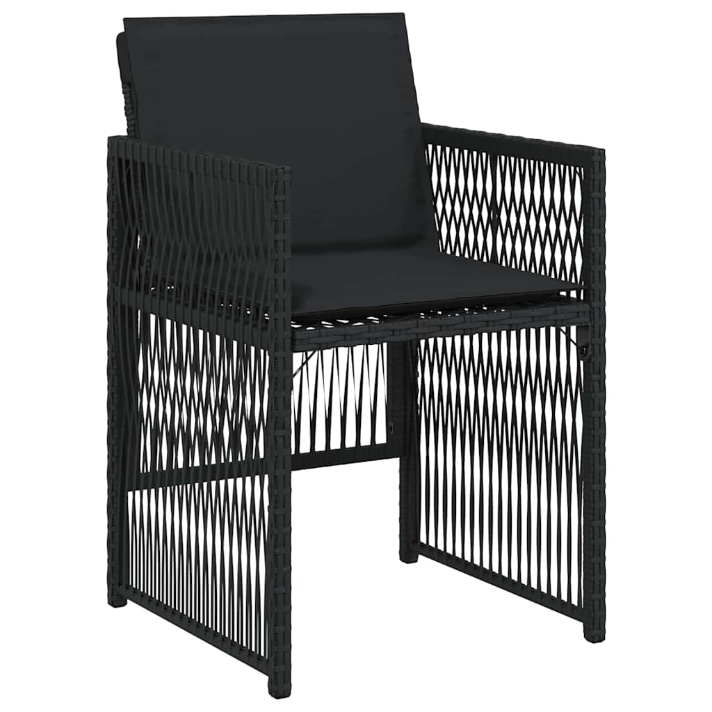 Have Spisebordssæt 5 pcs Sort Poly rattan