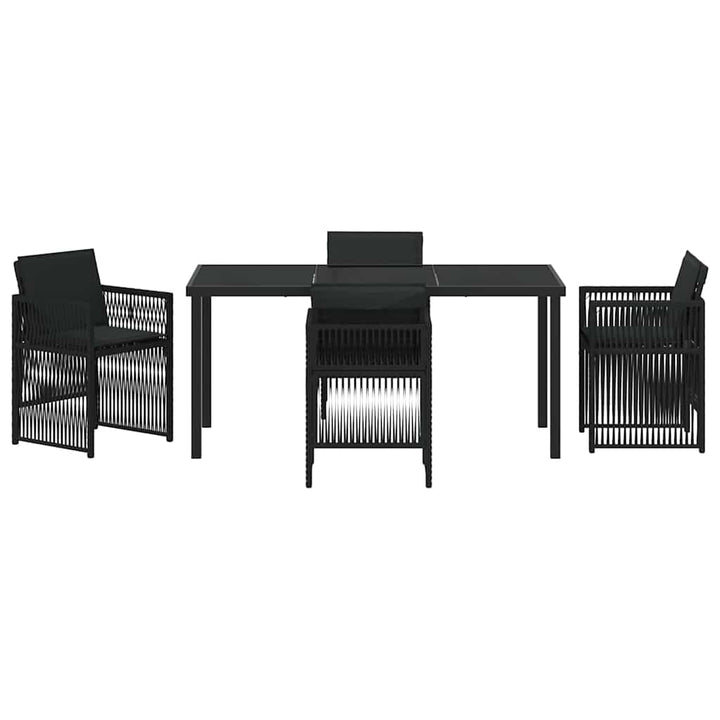 Have Spisebordssæt 5 pcs Sort Poly rattan