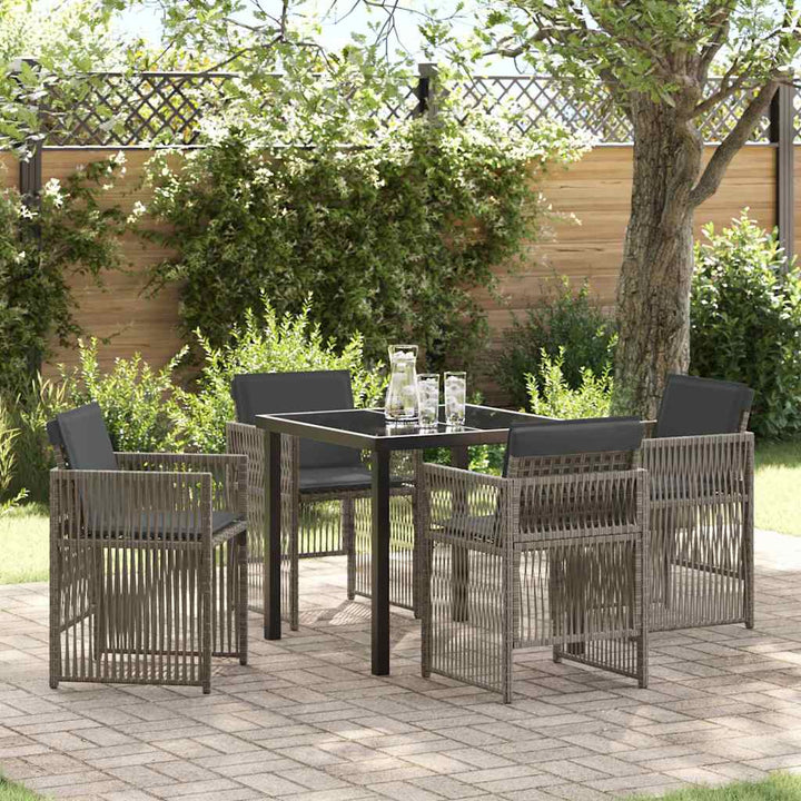 Have Spisebordssæt 5 pcs Grå Poly rattan