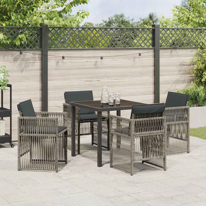 Have Spisebordssæt 5 pcs Grå Poly rattan