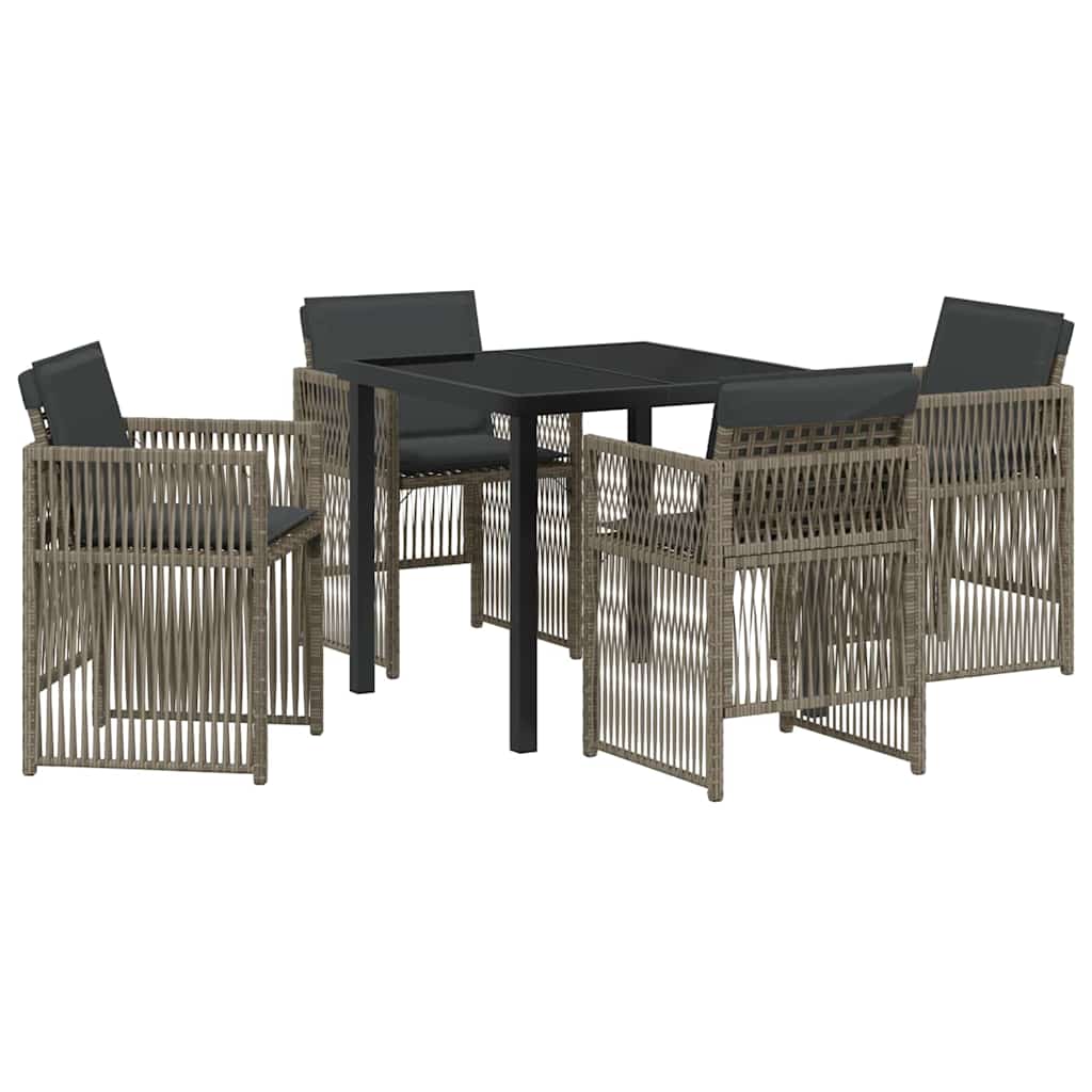 Have Spisebordssæt 5 pcs Grå Poly rattan