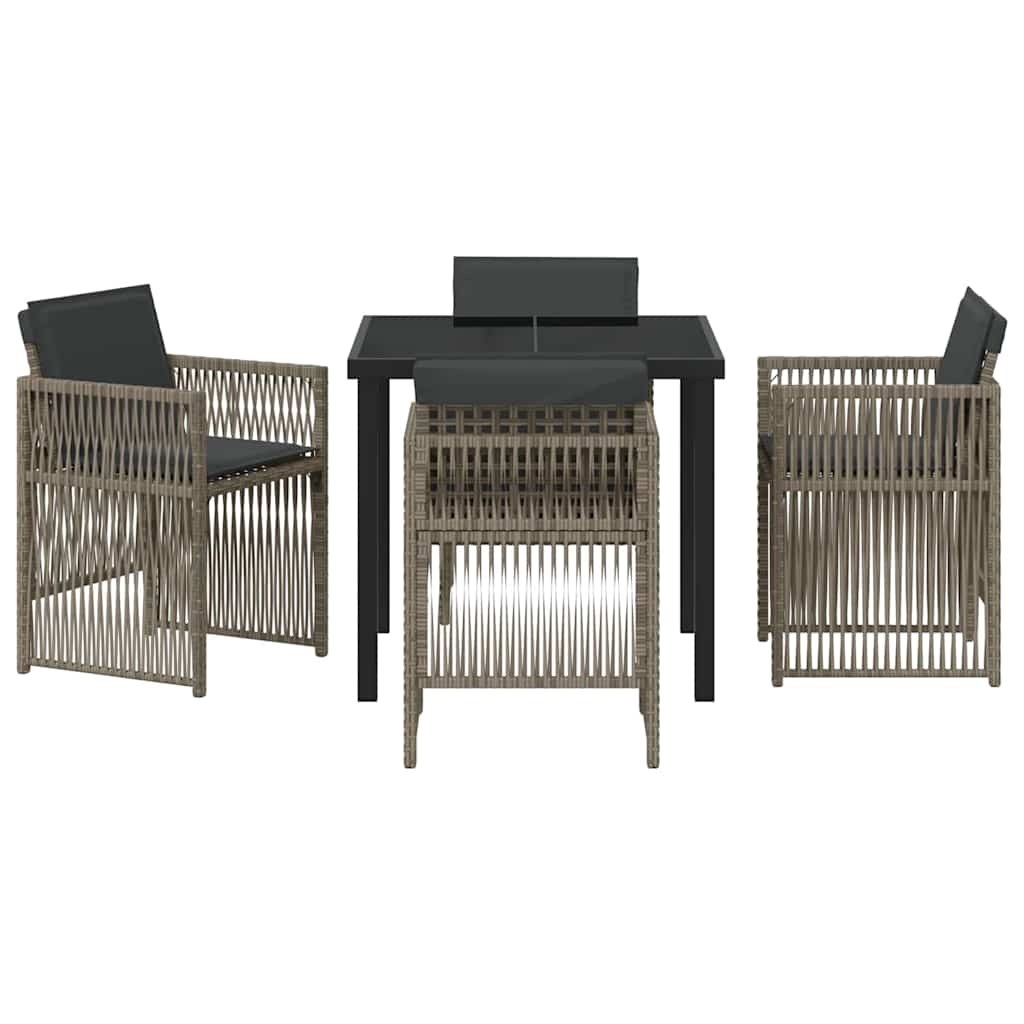 Have Spisebordssæt 5 pcs Grå Poly rattan